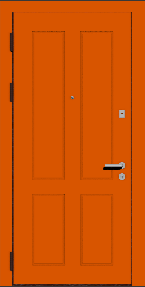 Входная железная дверь МДФ Эмаль оранжевая